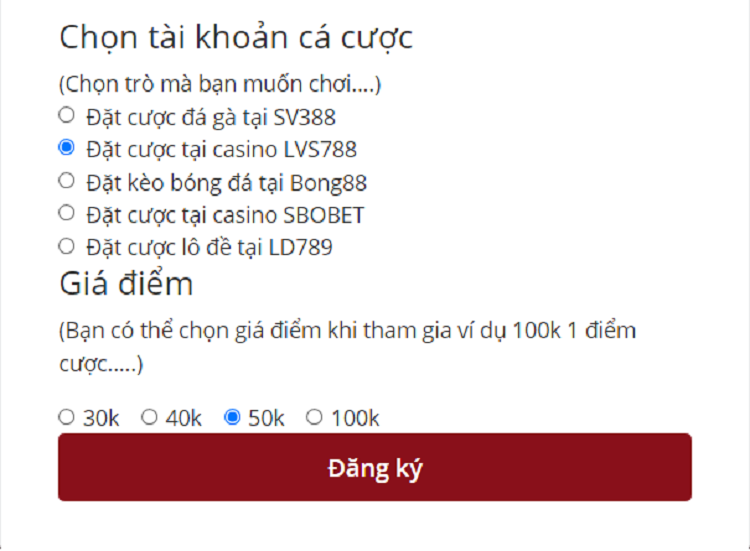 tài khoản LVS788